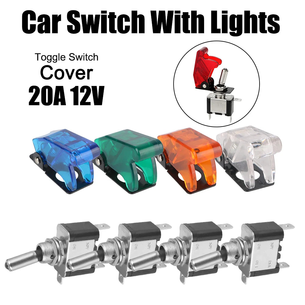 12V SPST Toggle Rocker Switch LED Light for Ignitions Boost Marine Boat Racing Car Switch Light Toggle Truck Trailer Accessories