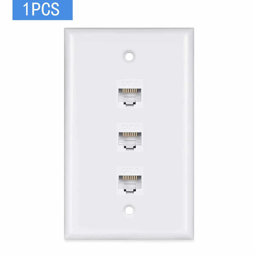 ZOERAX 1PCS Tooless Cat6 Ethernet Wall Plate ,RJ45 Wall Plate,RJ45 Keystone Jack Connector Cover Plate for CAT6/5E Cable