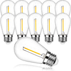6PCS LED 1W 2W E27 3V 220V 110V Warm White Filament S14 Ready Bulb European US Standard Decoration Light String Replacement