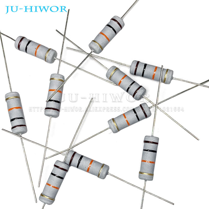 20pcs 3W 5% Metal Oxide Carbon Film Resistor 10 22 33 47 51 62 75 82 91 100 220 470 1K 10K 100K 2.2 4.7 22 47 100 220 470 R ohm