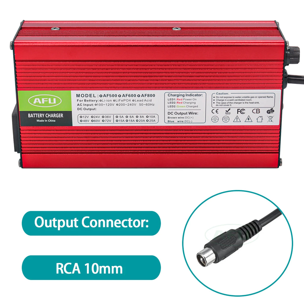 AFU 84V 5A Lithium Battery Charger For 72V 74V 20S Li-Ion Lipo Battery Pack Smart Charger