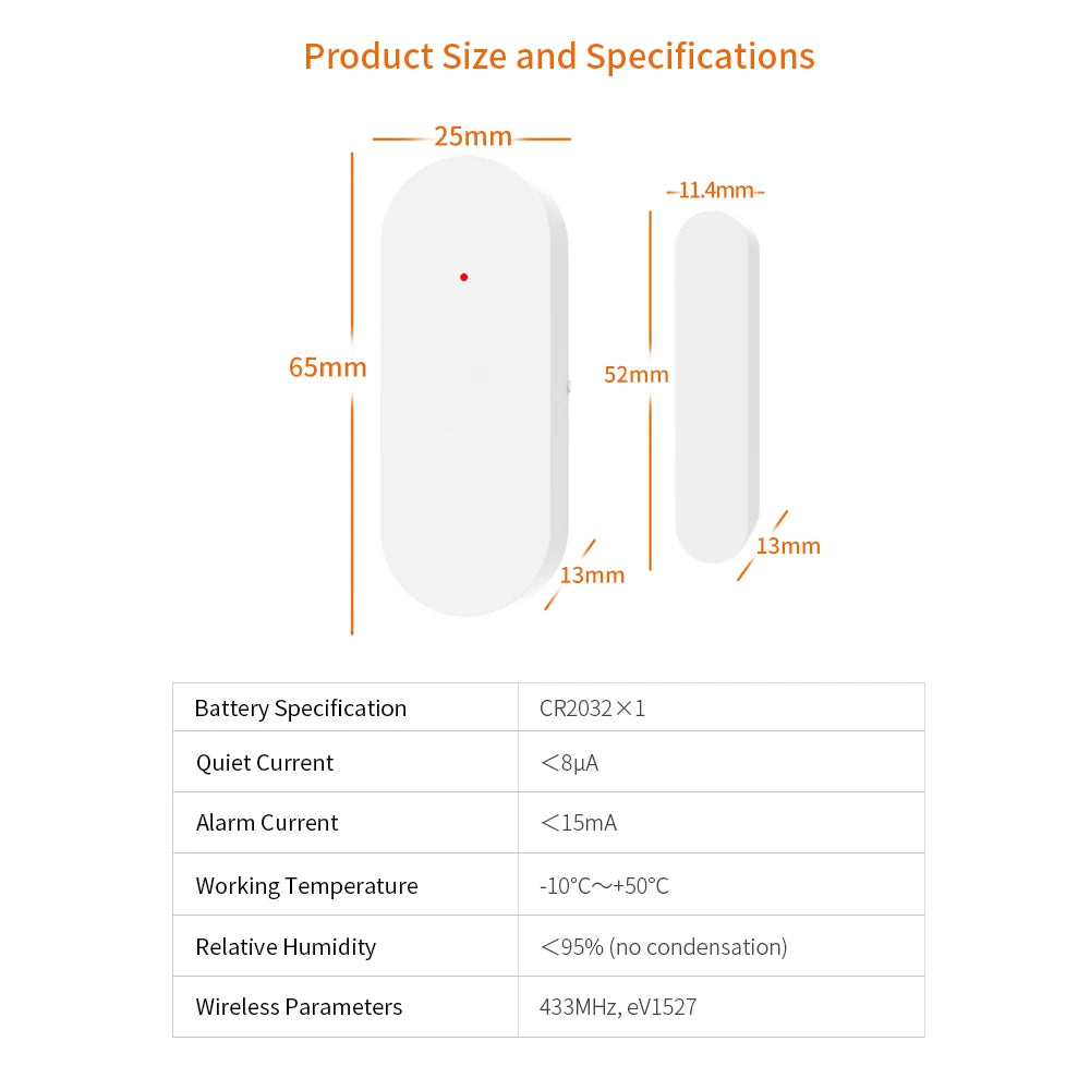Window Door Magnetic Sensor Door Open Closed Detectors Wireless Smart Home Security Protection Alarm System App Remote Control