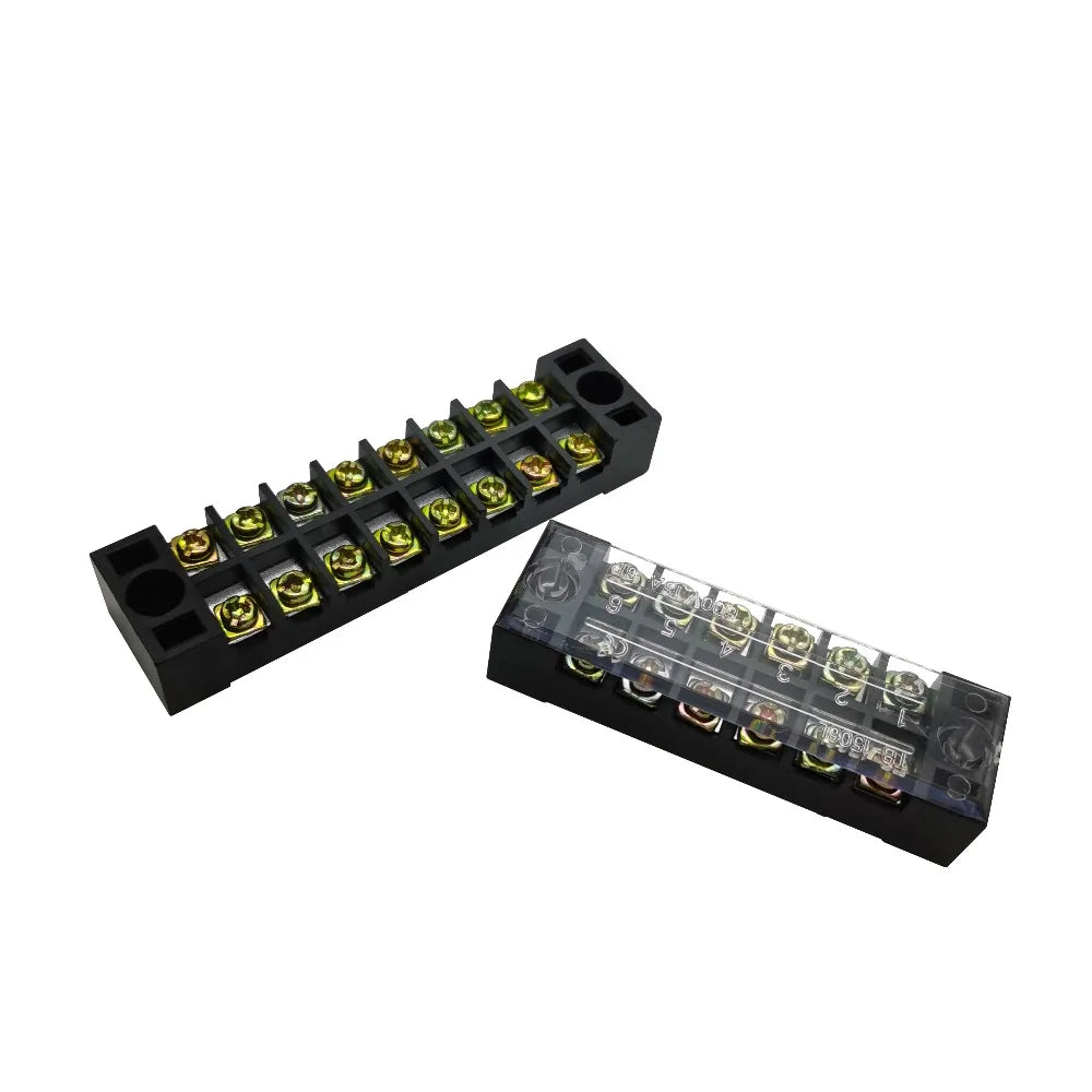 1Pcs Dual Row Barrier Screw Terminal Block Strip Wire Connector 600V 15A 3/4/6/8/10/12/15/20 Positions Optional