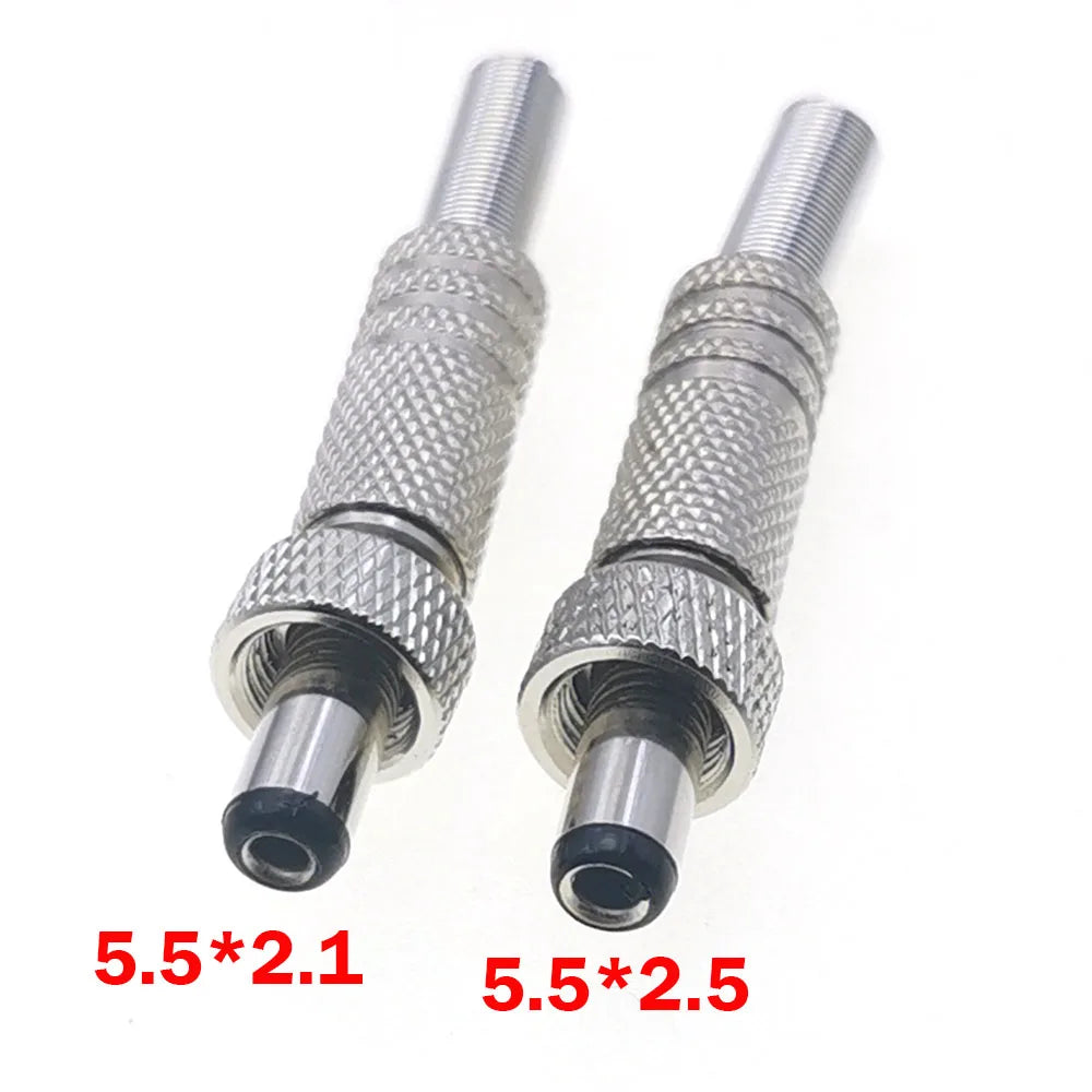 1pc 5.5 X 2.1 2.5MM Screw Locking DC Power Connector Female Plug & Metal Panel Mount Socket Locable Secure Standard Plug Socket