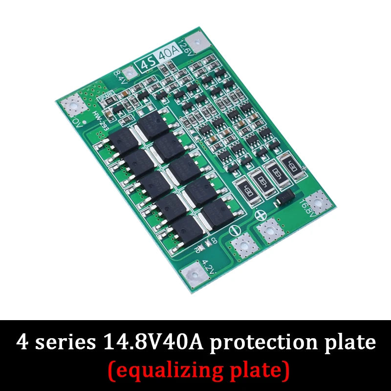 LIZAO 3S 4S BMS 20A 40A 60A 18650 Li-ion Battery Protection Board 11.1V-16.8V Enhanced Balance Charger Module