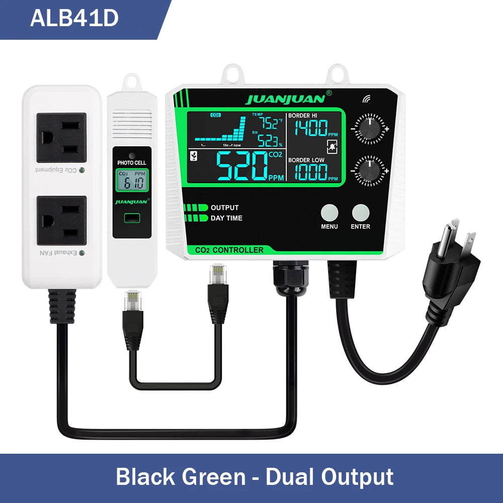 CO2 Detector for Greenhouse CO2 Monitor Controller LCD Digital Carbon Dioxide Controller CO2 Concentration Tester NDIR Sensor
