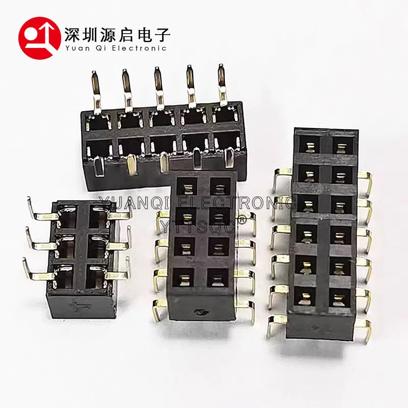 2.54mm Double Row Female Centipede Feet Pins Breakaway PCB Board Pin Header Socket Connector Pinheader 2*3/5/6-40Pin For Arduino