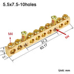 Copper Wire Connector Multi-specification With Hole Screw Copper Bar Terminal Brass Row Junction Box Power Distribution Cabinet