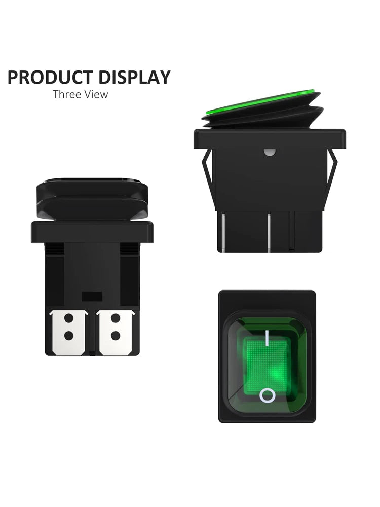 2pcs 30A Power Switch 125V/250V AC Boat Rocker Switch ON/Off Switch 4Pins Toggle Switch with UL Certificate Waterproof Switches