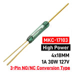 High Power SPDT Reed Switch 3 Pin 120V 127V 220V 230V 250V 400V 500V Voltage Normally Open/Closed NO/NC Magnetic Contact Sensor