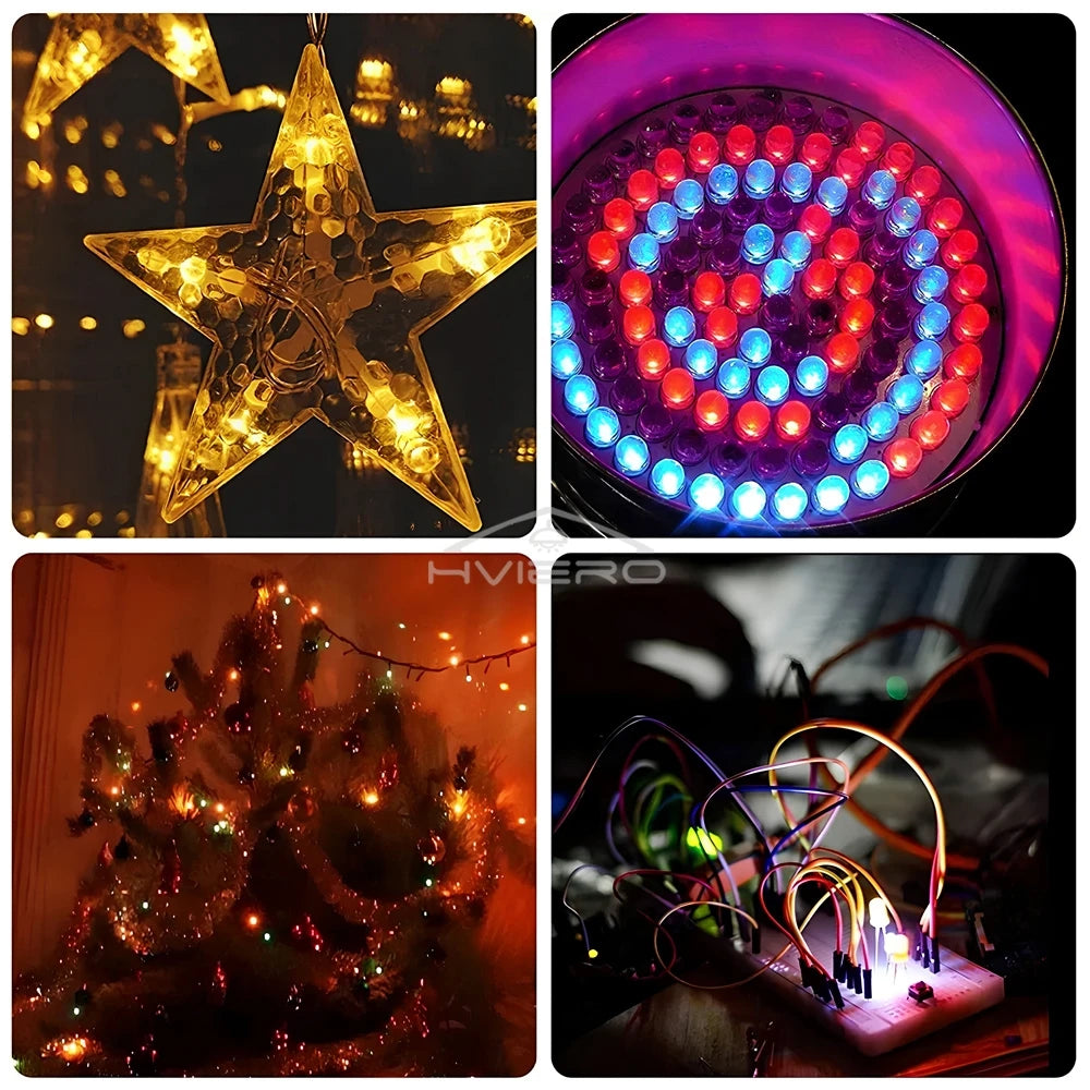 100-1000X 3mm Ball Bulb Led White Green Yellow Blue White Red Ultra Bright Light Emitting Diode Round Head with Edge Short Feet