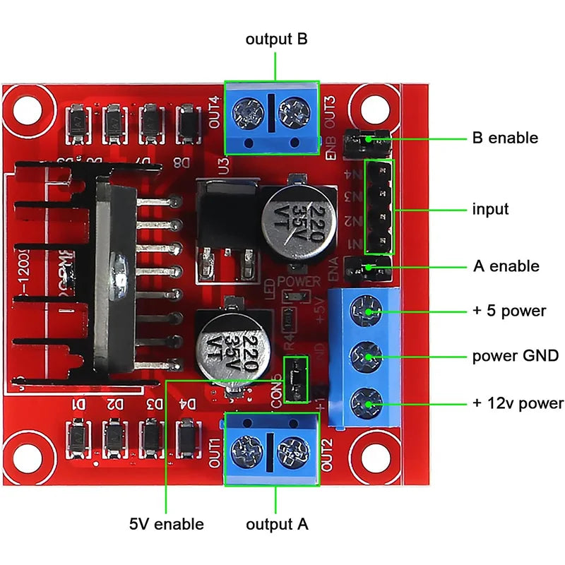 1/5/10PCS L298N Motor Driver Controller Board L298 Module For Arduino Dual H Bridge DC Stepper Motor Smart Car Robot