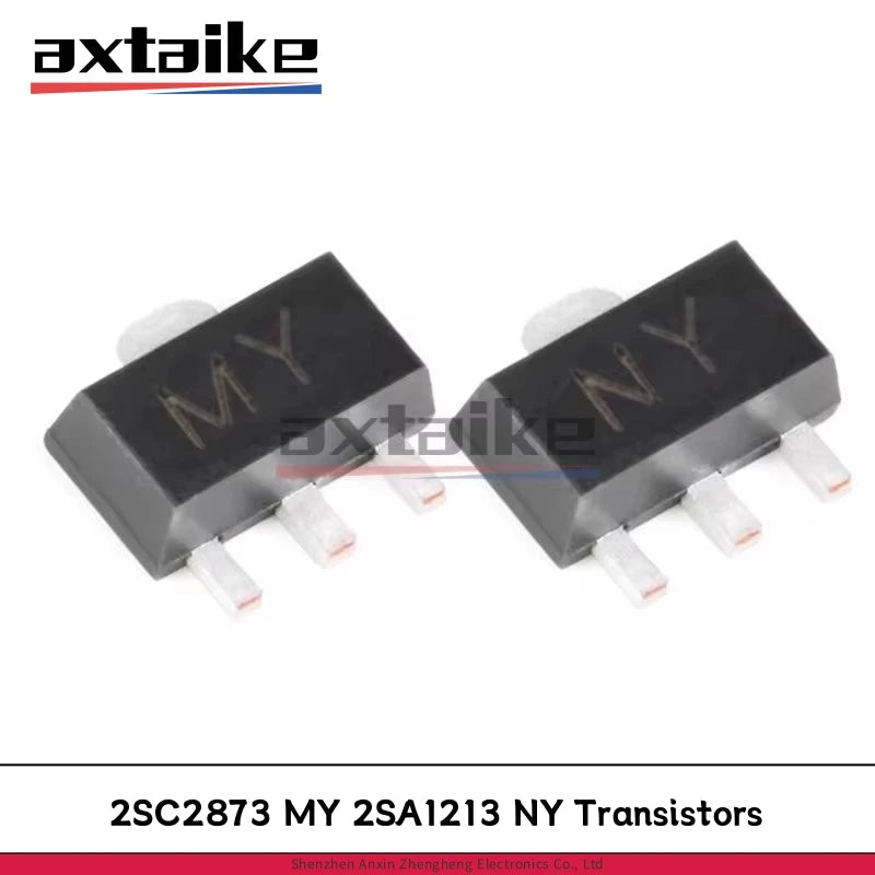50PCS 2SC2873 MY 2SA1213 NY SOT-89 50V 2A NPN PNP SMD Transistors C2873 A1213 Complementary Triode