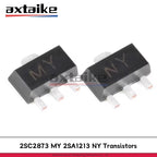50PCS 2SC2873 MY 2SA1213 NY SOT-89 50V 2A NPN PNP SMD Transistors C2873 A1213 Complementary Triode