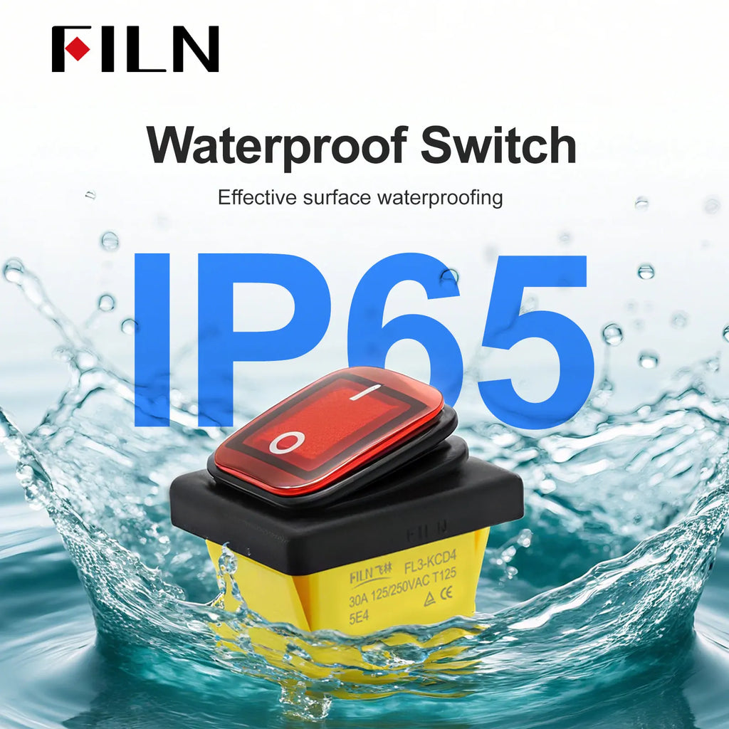 FILN Heavy Duty IP68 Waterproof LED Toggle Rocker Switch T8530A12V/220VRed/Blue/Green ON/OFF Ideal for Car & Marine Use