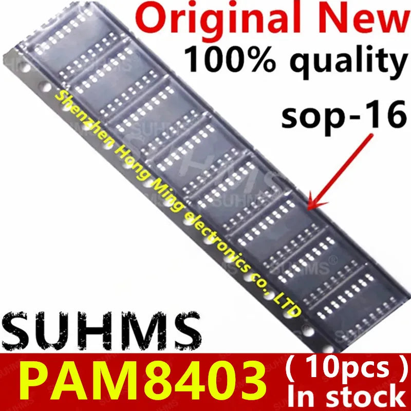 (10piece)100% New PAM8403DR PAM8403 SOP-16 Chipset