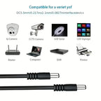 12V Extension Cord 5.5mm x 2.1mm DC Male To Male Extender Wire Security Camera Power Cable 1M/3M/5M/10M