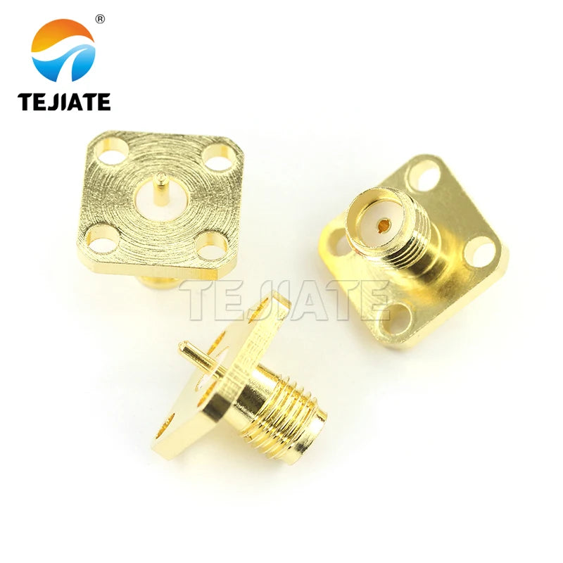 1PCS SMA Mother Seat Connector SMA Three Pairs of Internal and External Threads Hole Flange Socket Connector Insulation Expan