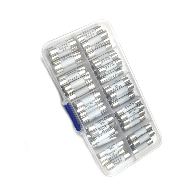 100pcs/lot Set Kit 6*25MM 250V Ceramic Fuse 1A 2A 3A 4A 5A 6A 8A 10A 15A 20A Fuses 6x25mm