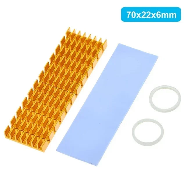Aluminum Cooling Heatsinks Thermal Pads Heat Dissipation Radiator Thickness 3mm 6mm for M.2 NGFF SATA PCI-E NVME M2 SSD Heatsink