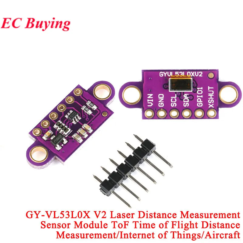 1-10Pcs VL53L0X V2 VL53L1X VL53L3CX VL53L4CD VL6180X  VL53L8CX VL53L7CX Time-of-Flight ToF Laser Ranging Sensor Module IIC