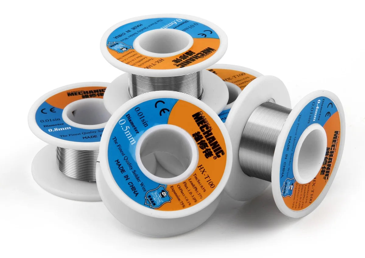 MECHANIC HX-T100 55g Mild Rosin Core 183℃ Melting Point 0.2mm-1.2mm High Purity Solder Wire Welding Flux for PCB repair