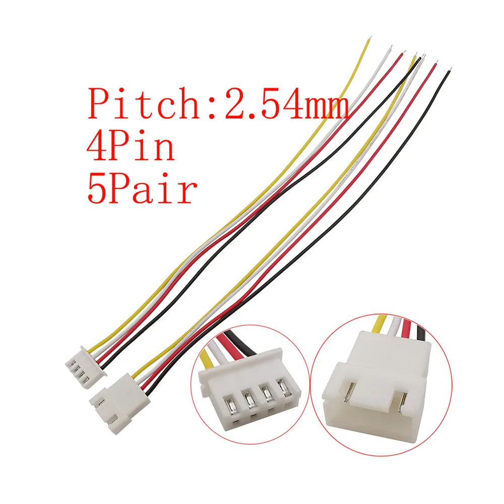 10Pcs Micro JST XH 2.54mm Pitch 2/3/4/5/6 Pin Male Plug / XH2.54 Female Socket Extension Lead Wire Cable Connector 20CM 26AWG