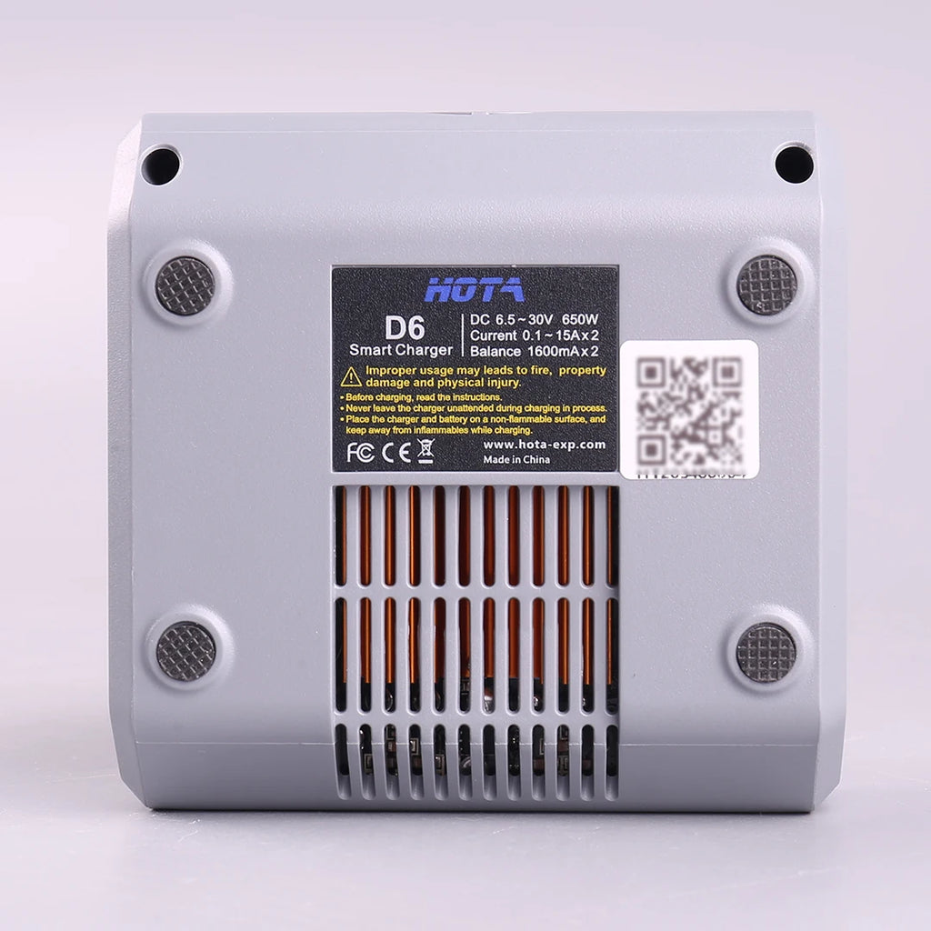 HOTA D6 DC650W 15A Dual Smart Charger Maximum current 1600mA Built-in Micro USB for 1-6S Lipo LiHV/NiZn/Nicd/NiMH Battery