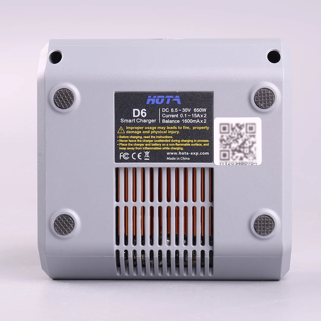 HOTA D6 DC650W 15A Dual Smart Charger Maximum current 1600mA Built-in Micro USB for 1-6S Lipo LiHV/NiZn/Nicd/NiMH Battery