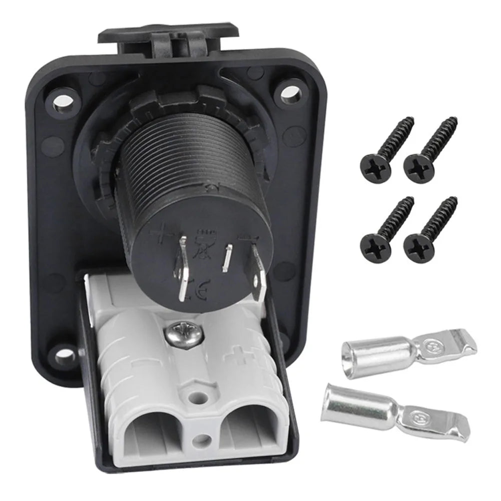 1set 12V Socket Panel For Anderson Plug Flush Mount 50a Mounting Bracket Panel Cover For Caravan Socket Adapter Accessories