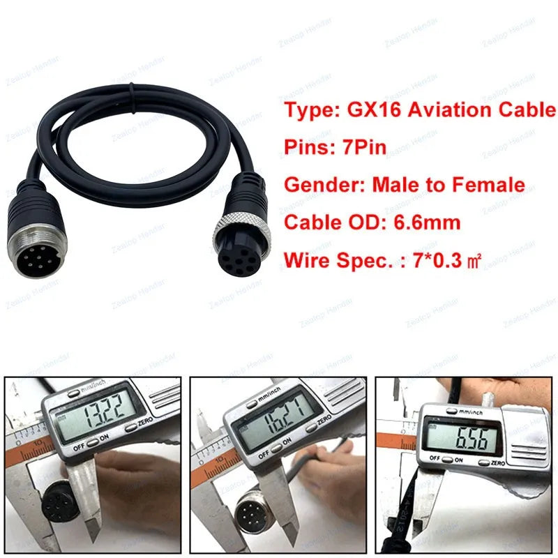 1Pcs GX16 2 3 4 5 6 7 8 10 Pin Male to Female Extension Cable GX-16 Aviation Connector for CCTV Camera Security DVR 1m 2m 5m 10m