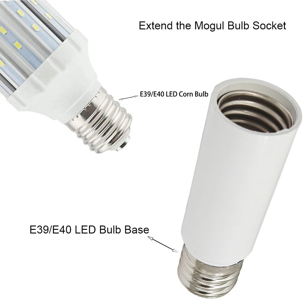 2pcs E39/E40 to E39/E40 HID Mogul Lamp Base Holder to LED CFL Halogen Light Socket L93mm L151mm Extender Adapter Converter