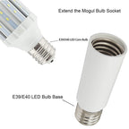 2pcs E39/E40 to E39/E40 HID Mogul Lamp Base Holder to LED CFL Halogen Light Socket L93mm L151mm Extender Adapter Converter