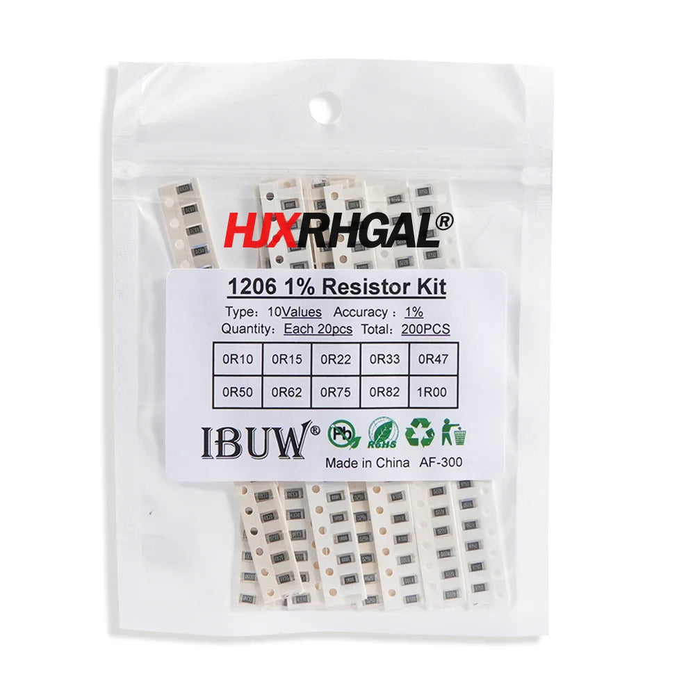 0402 0805 0603 1206 2512 1210 SMD Resistor Kit Assorted Kit Sample Kit 10/20/33/36/60/80 Values 1K 10K 20K 100K 100 200 220 ohm