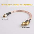 RP SMA Male/Female to Dual SMA Male Female 2 X SMA 2 Way Antenna Adapter Y Type Splitter Pigtail RG316 RF Coax Extension Cable