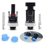 Solar Panel Mount Connector with Dust Cap M12 Thread Male Female PV Bulkhead Adapter Coupler for Inverter Combiner Box Install