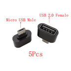 5Pcs USB Type C Plug to USB 2.0 A Female to Micro USB Male OTG Adapter Converter OTG Cable Connector For Mouse Keyboard U Disk
