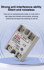 10A SSR 25A Solid State Relay 40A Output 3-32VDC 24-480VAC 220V Single Phase DC TO AC 40A Relay SSR HeatSink SSR 40DA