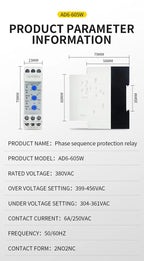 Multifunctional Phase Sequence Protection Relay Overvoltage Undervoltage Phase Failure 380V 200-500VAC