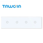 TAWOIA 1/2/3 Gang Touch Switch Double Light Switch Triple Sensor Switch 1Way EU Standard Glass Panel Blue backlight White Series