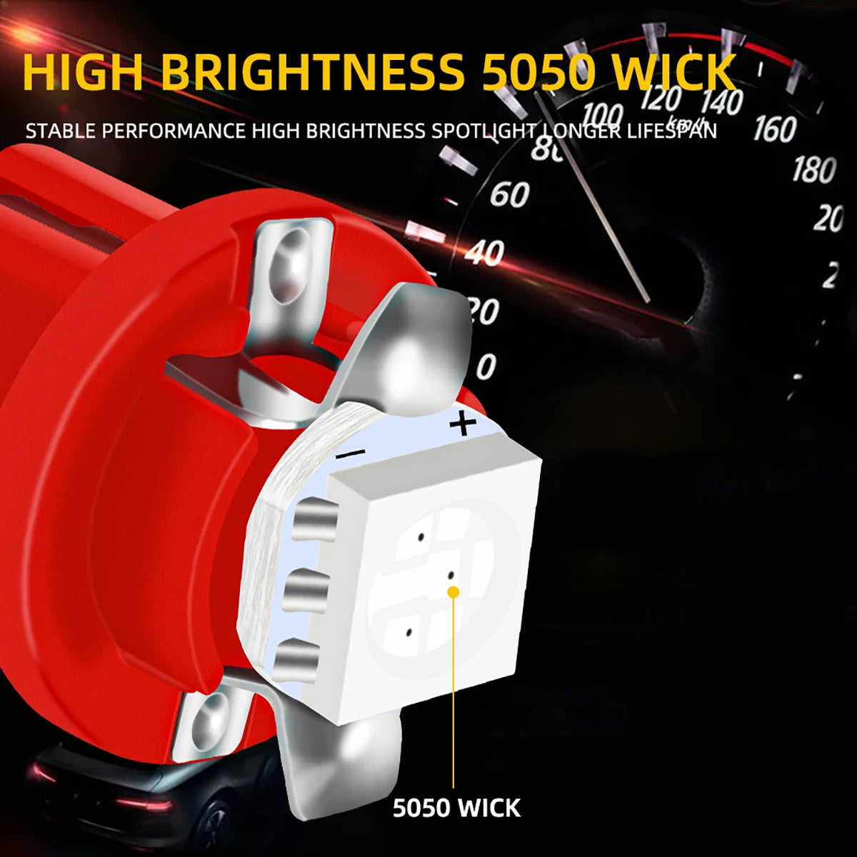10Pcs Car Lights 5050 Gauge LED Indicator Bulbs Dashboard Side Interior Dash Lights T5 B8.5D 1SMD Car Accessories White Blue