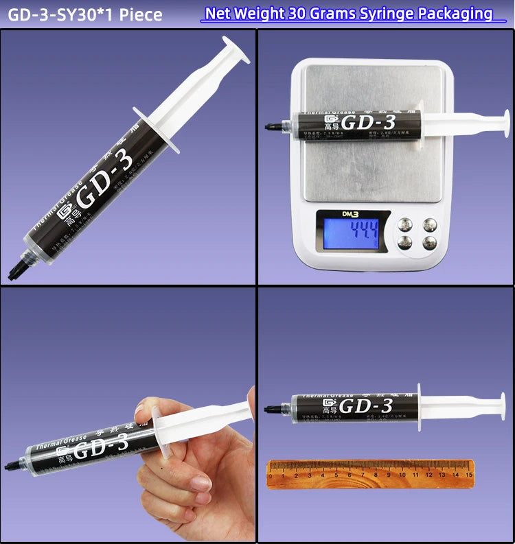 GD-3 Thermal Paste Performance 1/3/7/15/30g Gray 7.5W/m-k For CPU GPU Heat Sink Cooling Cooler Grease Compound Silicone CN SY BB