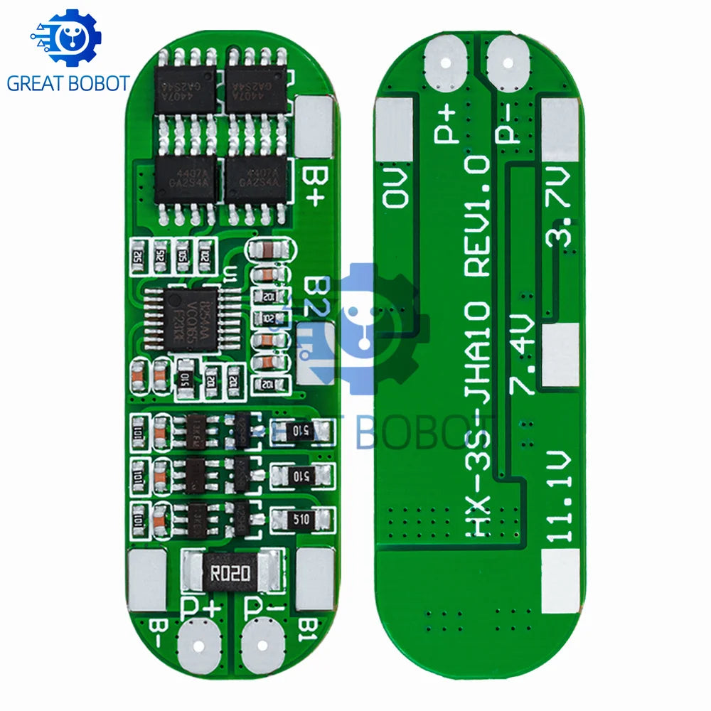 1-5PCS 3S 10A 12V Lithium Battery Charger Protection Board Module for 18650 Li - ion Charging - BMS 11.1V - 12.6V