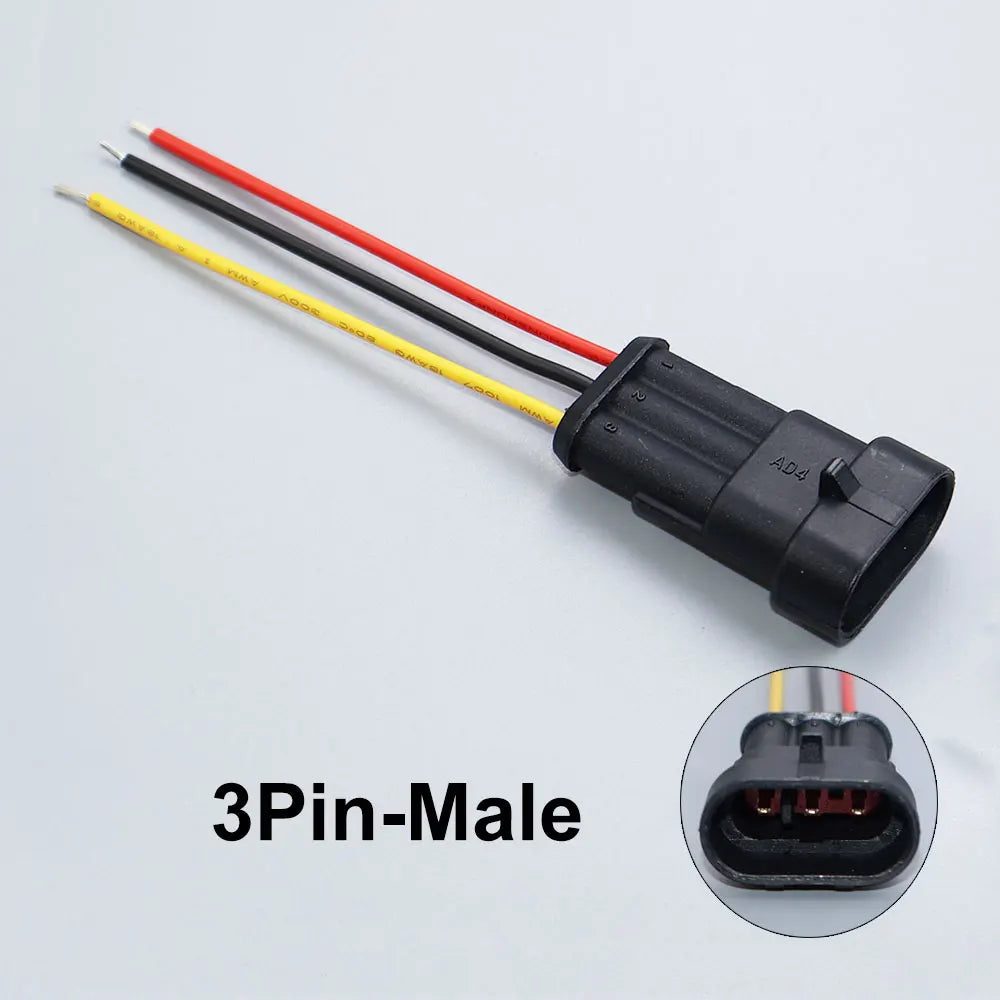 YanXi AMP 1/2/3/4/5/6 Pin Way Waterproof Electrical Auto Connector Male Female Plug with Wire Cable Harness For Car Motorcycle