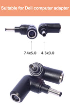 DC Power Adapter Plug for HP Dell DC Jack 7.4*5.0mm Female to 4.5*3.0mm Male with Pin Converter for Laptop Notebook