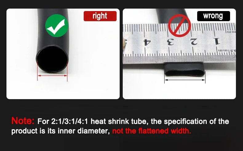 1~10m Dual Wall Heat Shrink Tube Diameter1.6 - 52mm Adhesive Lined Polyolefin ﻿Wrap 3:1/4:1 Ratio With Glue Cable Protect Sleeve