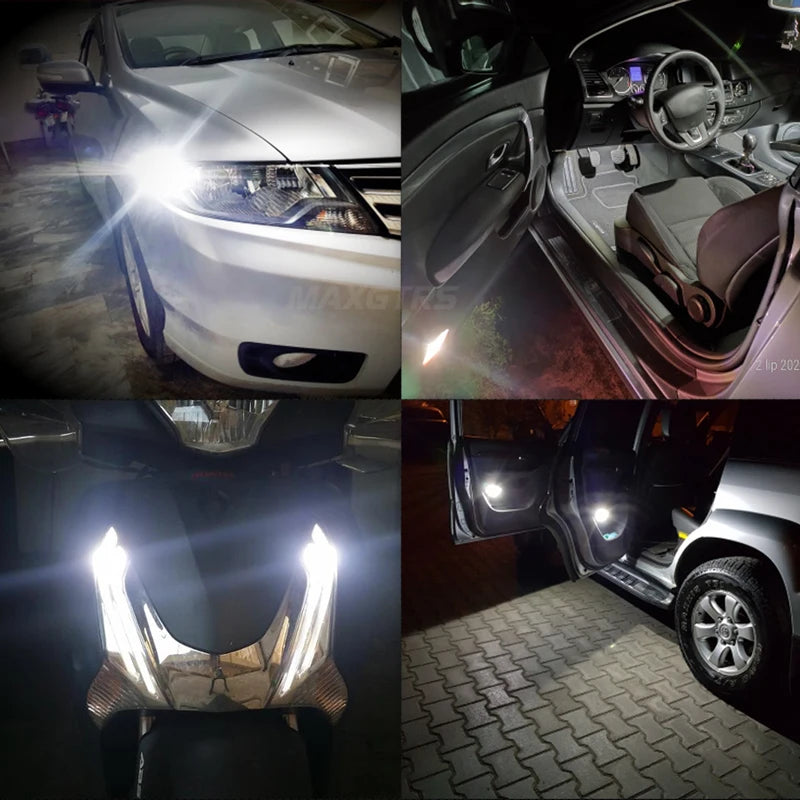 2Pcs W5W 3030 SMD Car T10 LED 194 168 Wedge Replacement Reverse Instrument Panel Lamp White Blue Bulbs For Clearance Lights