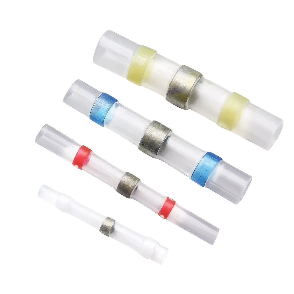 50-1000Pcs Heat Shrink Butt Crimp Terminals Waterproof Solder Seal Electrical Butt Connectors Wire Cable Splice Terminal Kit