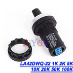 5PCS LA42DWQ-22 22mm Diameter Potentiometer Rotary Potentiometer 1K 2K 5K 10K 20K 50K 100K Governor Resistance Switch