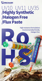 MECHANIC LEAD-Free Soldering Flux UV10/UV50/UV80 No-Clean Solder Welding Paste for Mobile Phone PC PCB SMD Chip BGA Repair Tools